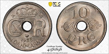 1935 N GJ 10 Øre MS66