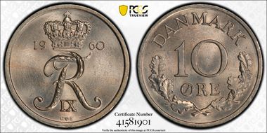 1960 CS 10 Øre KM-849.1 MS66