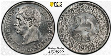 1911 VBP GJ 25 Øre KM-808 MS64