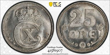 1915 VBP GJ 25 Øre MS66