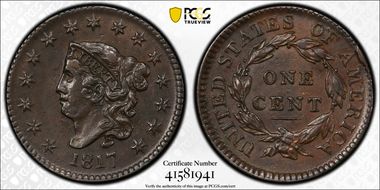 1817 1C N-16, 15 Stars AU50BN