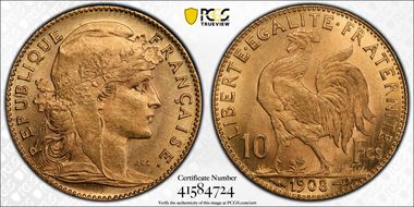 1908 10 Fr Gad-1017 MS63