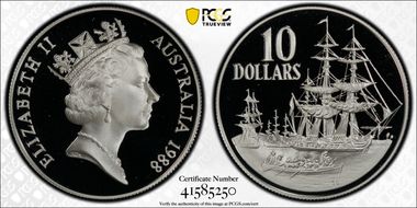1988 $10 Landing of Gov Phillip PR70DCAM