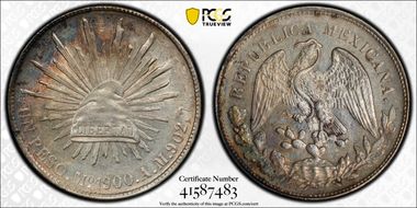 1900-Mo AM Peso KM-409.2 AU58
