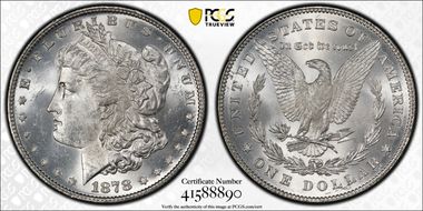 1878 7/8TF $1 Strong MS63+ 