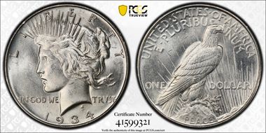 1934-D $1 MS62