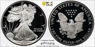 1987-S $1 Silver Eagle PR70DCAM