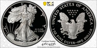 1995-P $1 Silver Eagle PR68DCAM