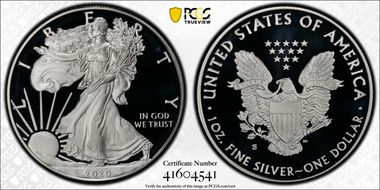 2020-S $1 Silver Eagle PR69DCAM