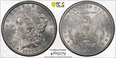 1880 $1 VAM 25, 0/9 Overdate MS66+