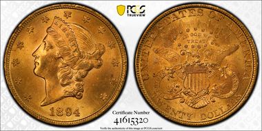 1894 $20 MS64+