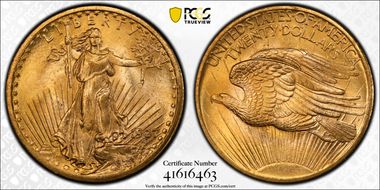 1907 $20 Saint-Gaudens MS65