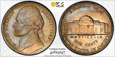 1942 5C Nickel MS64FS