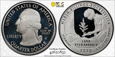 2020-S 25C Marsh-Billings-Rockefeller-Silver PR68DCAM