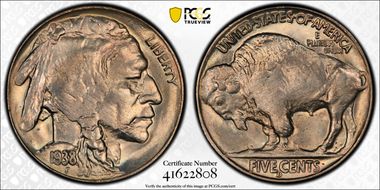 1938-D 5C Buffalo MS65