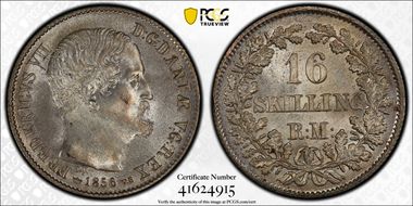 1856 VS 16 SkRg Reeded Edge MS65