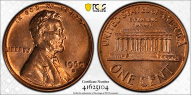 1960-D 1C Small Date MS65RD