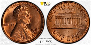 1960-D 1C Small Date MS65RD