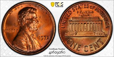 1972 1C Doubled Die Obverse MS66+ RD