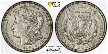 1921 $1 Morgan AU53