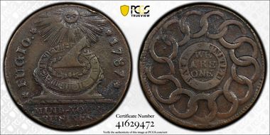 1787 Fugio 1C States United, 4 Cinq VF35BN