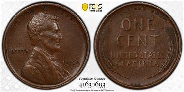 1909-S VDB 1C AU55BN