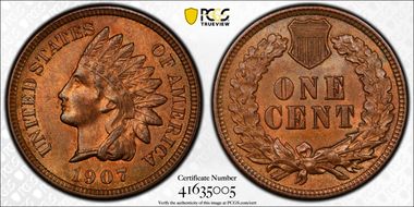 1907 1C MS64BN