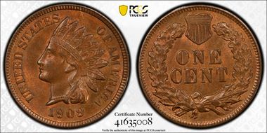 1909 1C Indian MS64BN