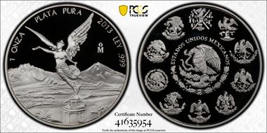 2013-Mo Onza Libertad  Ag PR69DCAM