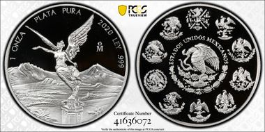 2020-Mo Onza Libertad  Ag PR70DCAM