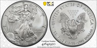 2020-(S) $1 Silver Eagle - Emergency Issue Struck at San Francisco First Day of Issue MS70