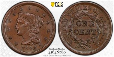 1846 1C Small Date MS65BN