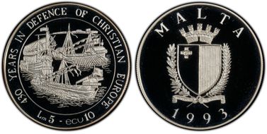 1993 5 Liri Defense of Europe PR69DCAM