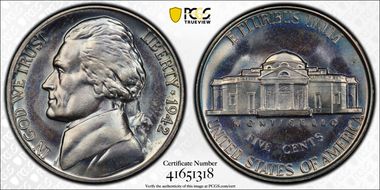 1942 5C Nickel PR67