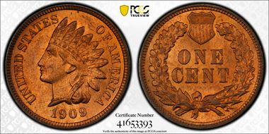 1909 1C Indian MS65RD