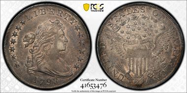 1798 $1 Large Eagle AU53+