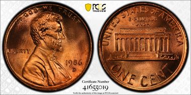 1986-D 1C MS68RD