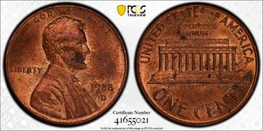 1988-D 1C Flared G, FS-901 MS63RB