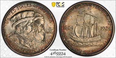 1924 50C Huguenot MS66+