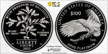 2021-W $100 Freedom of Religion First Strike PR69DCAM