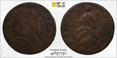 '1787' 1/2P Machin's, Vlack 18-87C XF45BN