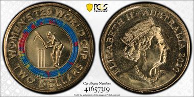 2020 $2 Women's T20 World Cup Colorized MS66