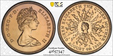 1980 25p S-LL3 Queen Mother Cu/Ni MS67