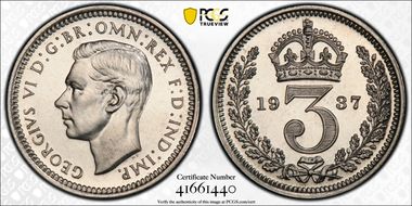 1937 3D S-4088 Crowned 3 PR66