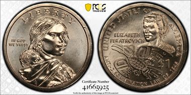 2020-P $1 Native American. Position B MS66