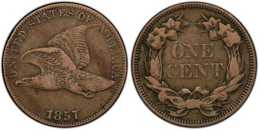 1857 1C Obverse of 1856, FS-401b VF30