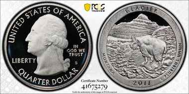 2011-S 25C Glacier NP - Silver PR70DCAM