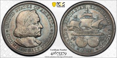 1892 50C Columbian MS64