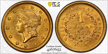 1852 G$1 MS62