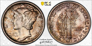 1945-S 10C MS66